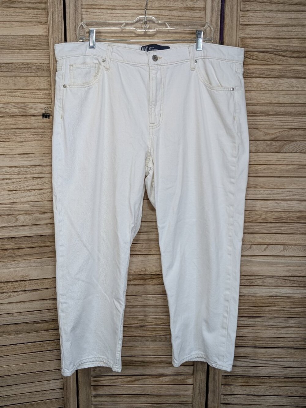 Gap White Relaxed Straight Crop Supersoft Jeans Size 16/33R